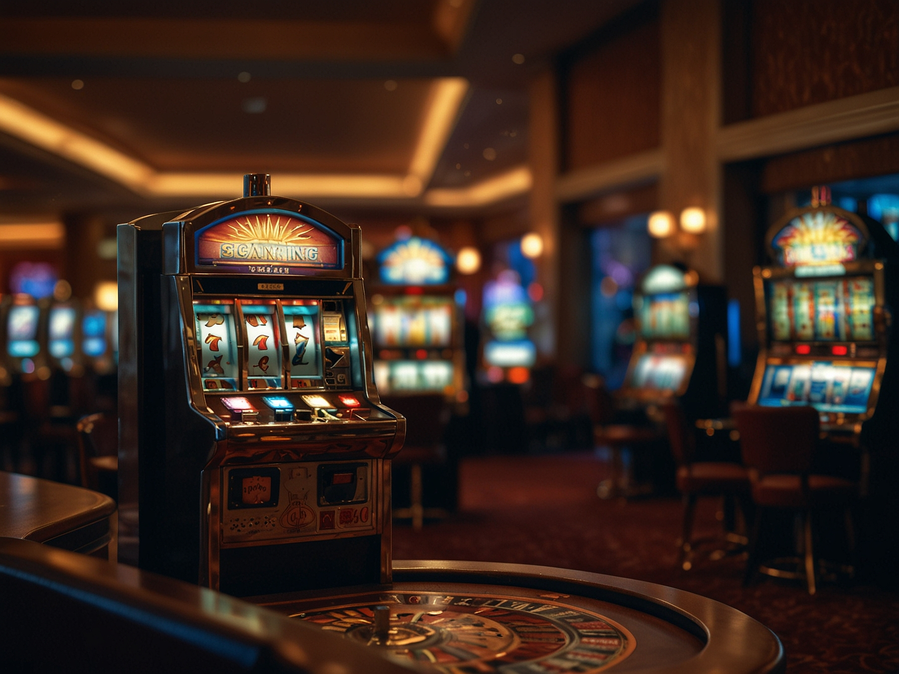 Slot machines and live dealer table illustration